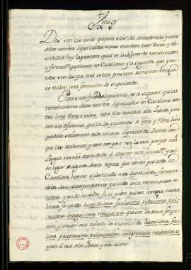 Dictamen de Francisco Antonio de Angulo sobre la terminación y formación de los superlativos en c...