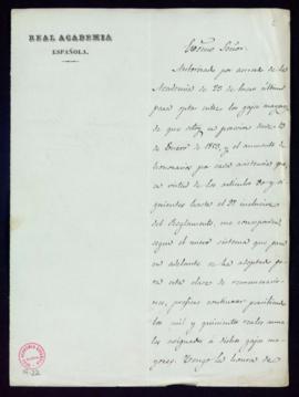 Carta de Manuel Bretón de los Herreros al director [Francisco Martínez de la Rosa] en el que le c...