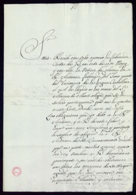 Carta del duque de Salviati a Vincencio Squarzafigo en la que le agradece el envío del tomo cuart...