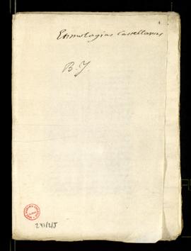Cuaderno de Etimologías castellanas de Bernardo de Iriarte