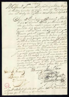 Orden del marqués de Villena de libramiento a favor de Carlos de la Reguera de 1048 reales y 4 ma...