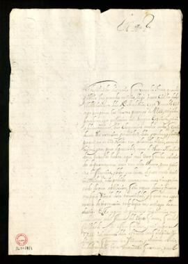 Carta de Pedro de Peralta Barnuevo en la que anuncia que está escribiendo una historia general de...