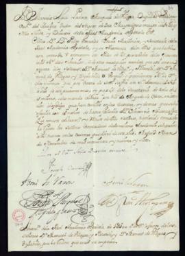 Orden del marqués de Villena del libramiento a favor de Manuel de Villegas y Piñateli y de Manuel...