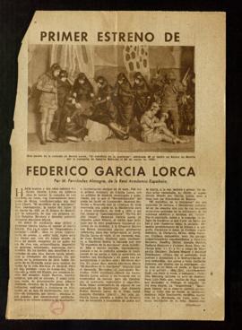 Primer estreno de Federico García Lorca