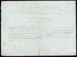 Minuta del diploma del académico honorario Pedro II, emperador del Brasil