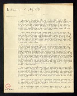 Copia de la carta del general Martínez Campos a Antonio Cánovas del Castillo leída por su autor e...