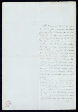 Carta de Ceferino González a Manuel Tamayo y Baus [secretario de la Academia] de agradecimiento a...