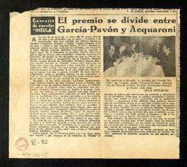 El premio se divide entre García-Pavón y Acquaroni