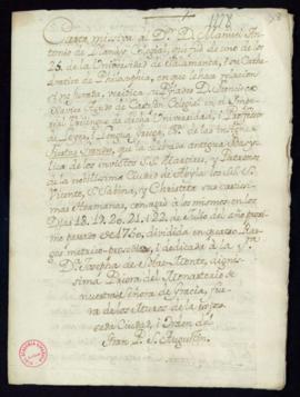 Copia de una carta de Francisco Javier Agudo de Castejón a Josefa de Sobremonte, priora del monas...
