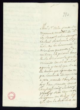 Carta de Francisco [Sancho] Granado a Vincencio Squarzafigo de agradecimiento por el envío del pr...