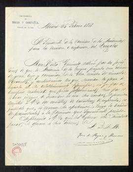 Carta de José de Rojas y Hermano [Manuel de Rojas] al presidente de la comisión nombrada para pre...