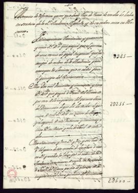 Memoria de gastos del tesorero del 3 de enero al 10 de junio de 1726