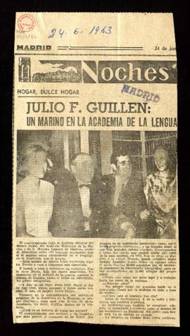 Recorte del diario Madrid con la noticia titulada Julio F. Guillén: un marino en la Academia de l...