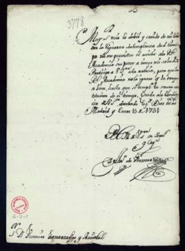Carta de Juan de Ferreras a Vincencio Squarzafigo en la que solicita que se excuse su asistencia ...