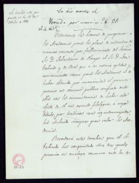 Candidatura de León Galindo y de Vera para ocupar la vacante de Salustiano Olózaga firmada por Fe...