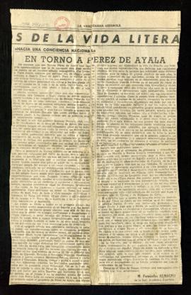 En torno a Pérez de Ayala