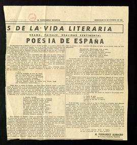 Drama, paisaje, realidad sentimental. Poesía de España