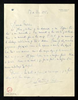 Carta de Carlos Martínez de Campos, duque de la Torre, a Melchor Fernández Almagro en la que le a...