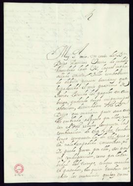 Carta de Tomás de Montes Corral a Vincencio Squarzafigo con la que remite las combinaciones Cha y...