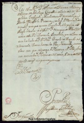Licencia concedida por Tomás de Nájera Salvador, inquisidor ordinario, para la impresión del elog...