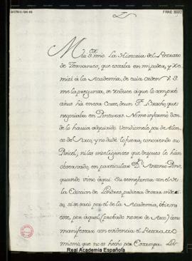 Carta del conde del Águila a Francisco Antonio de Angulo en la que indica que compró el retrato [...