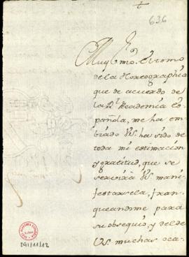 Carta de José Ventura Güell a Lope Hurtado de Mendoza en la que agradece el envío de un ejemplar ...