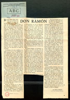 Recorte del diario ABC con la tercera Don Ramón, por José María Pemán
