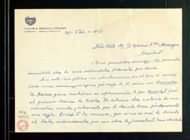 Carta de Carlos González-Espresati a Melchor Fernández Almagro con la que le envía un artículo fi...