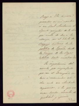 Carta de Francisco Martínez de la Rosa al secretario [Manuel Bretón de los Herreros] con la que a...