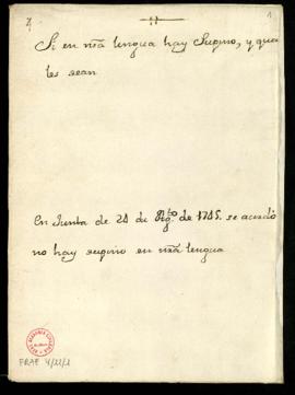 Acuerdo sobre el supino tomado en la junta de 24 de agosto de 1745