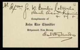 Tarjeta de visita de John Rice Chandler