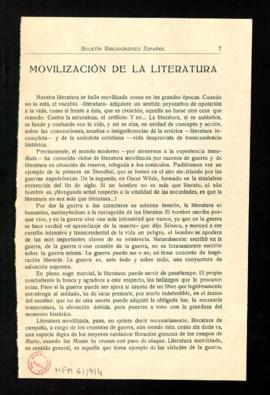 Movilización de la literatura, por Melchor Fernández Almagro