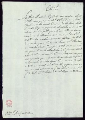 Minuta de la carta [de Vincencio Squarzafigo] al marqués de Villena [Mercurio Antonio López Pache...