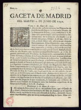 Gaceta de Madrid de 1 de junio de 1751, núm. 22, páginas 169-176