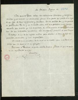 Carta de José Zorrilla a Pedro [Antonio de Alarcón] sobre el pesar por la pérdida de un hijo