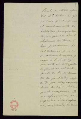 Carta de Juan A. Saco al secretario [Mannuel Tamayo y Baus] en la que acusa recibo de su nombrami...