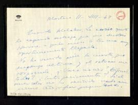 Carta de Gabriel Maura a Melchor Fernández Almagro con la que le envía la segunda entrega que le ...