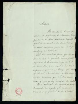 Carta de Ezequiel Uricoechea a Antonio María Segovia en la que acusa recibo de su nombramiento co...