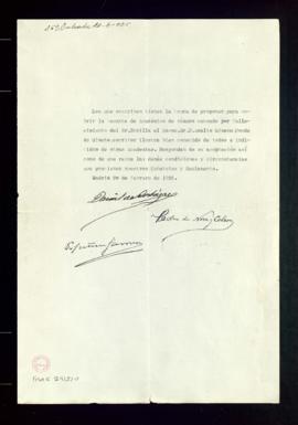 Propuesta de Amalio Gimeno, conde de Gimeno, para cubrir la vacante por fallecimiento de Adolfo B...