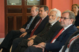 Juan Luis Cebrián, Miguel Sáenz, Francisco Javier Pérez y José Manuel Blecua en la presentación d...