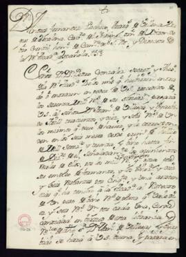 Orden del marqués de Villena del libramiento a favor de Manuel de Villegas y Oyarvide de 1316 rea...
