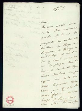 Carta de Andrés González de Barcia al marqués de Villena en la que le indica que continúa prepara...