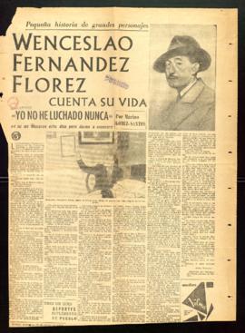 Recorte de prensa de la tercera entrega de la entrevista Wenceslao Fernández Flórez cuenta su vid...