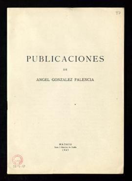 Publicaciones de Ángel González Palencia