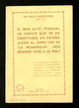 Un fallo justiciero. El más alto tribunal que se ha constituido en España, juzgó al director de L...