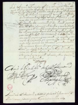 Orden del marqués de Villena del libramiento a favor de Pedro Serrano y Varona de 1298 reales y 4...
