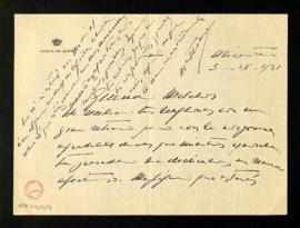 Carta de M.ª Teresa [Roca de Togores] a Melchor Fernández Almagro en la que le da noticias de su ...