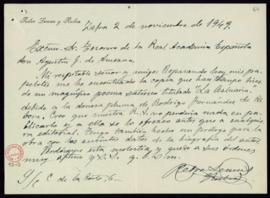 Carta de Pedro Lemus a Agustín González de Amezúa, tesorero, en la que le dice que ha encontrado ...