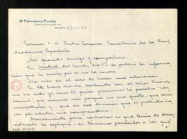 Carta de Wenceslao Fernández Flórez a Julio Casares en la que explica la conversación mantenida c...