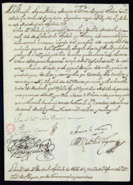 Orden de Mercurio Fernández Pacheco del libramiento a favor de Francisco Antonio Zapata de 1516 r...